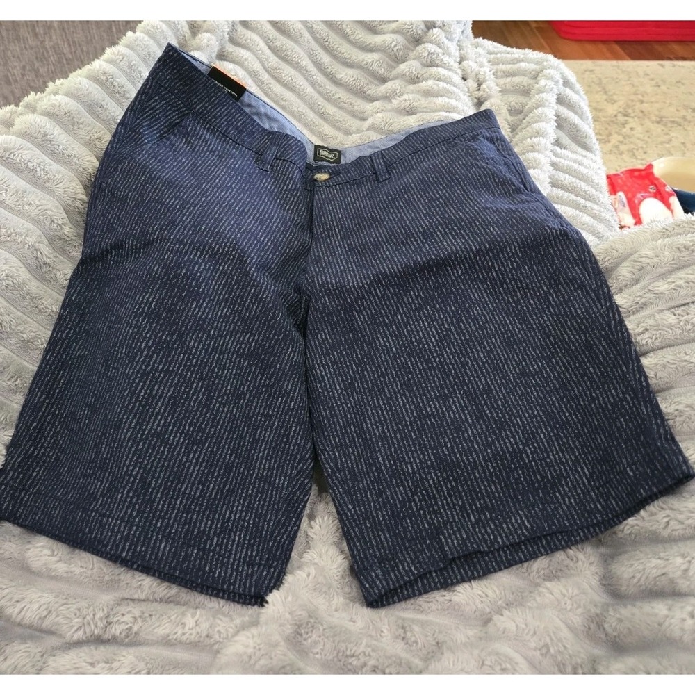 NWT Berkley Jensen Men's 32/34 Chino Shorts Distressed Stripe Total Eclipse
